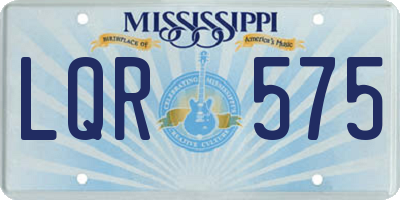 MS license plate LQR575