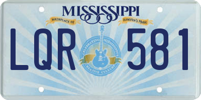 MS license plate LQR581