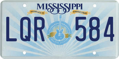 MS license plate LQR584