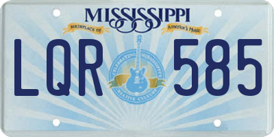 MS license plate LQR585