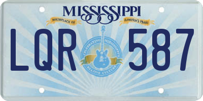MS license plate LQR587