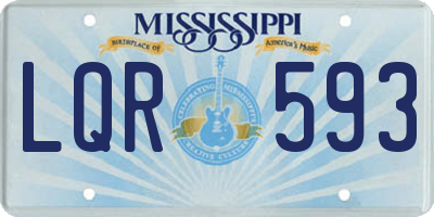 MS license plate LQR593