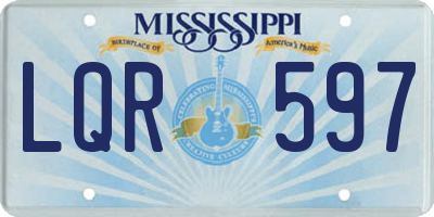 MS license plate LQR597