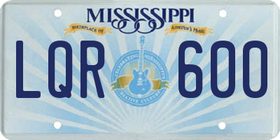 MS license plate LQR600