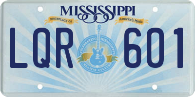 MS license plate LQR601