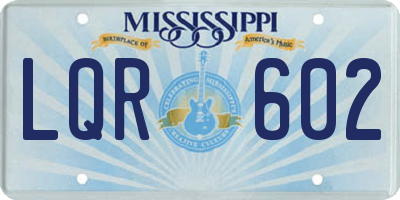 MS license plate LQR602