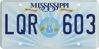 MS license plate LQR603