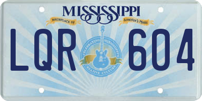 MS license plate LQR604