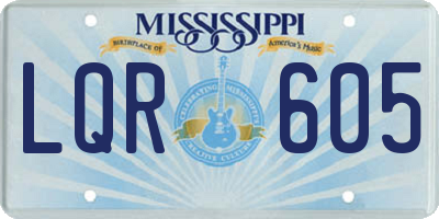 MS license plate LQR605