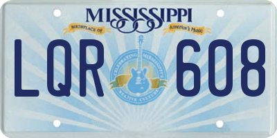 MS license plate LQR608