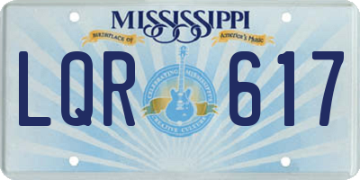 MS license plate LQR617