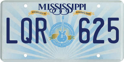MS license plate LQR625