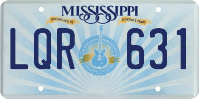 MS license plate LQR631