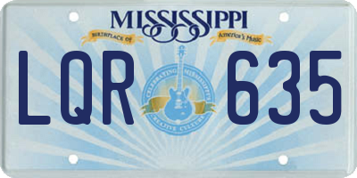 MS license plate LQR635