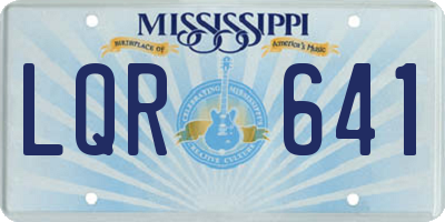 MS license plate LQR641