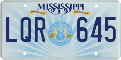 MS license plate LQR645