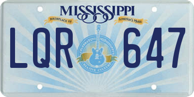 MS license plate LQR647