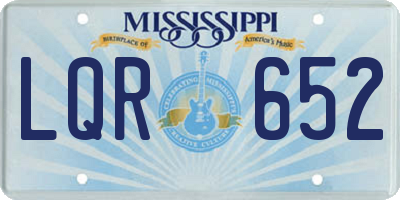 MS license plate LQR652