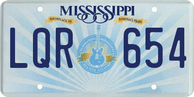 MS license plate LQR654