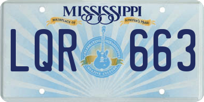 MS license plate LQR663