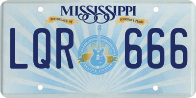 MS license plate LQR666