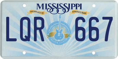 MS license plate LQR667