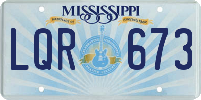 MS license plate LQR673