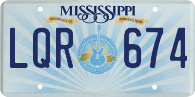 MS license plate LQR674