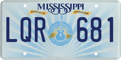 MS license plate LQR681