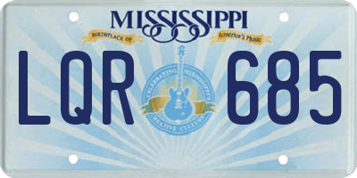 MS license plate LQR685