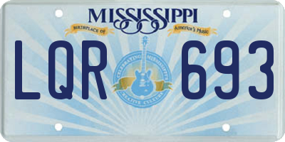 MS license plate LQR693