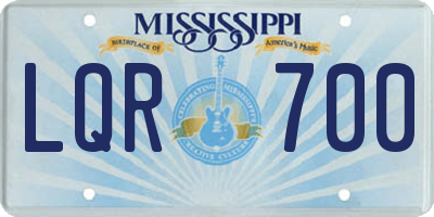 MS license plate LQR700