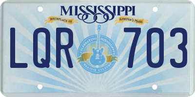 MS license plate LQR703