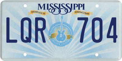 MS license plate LQR704