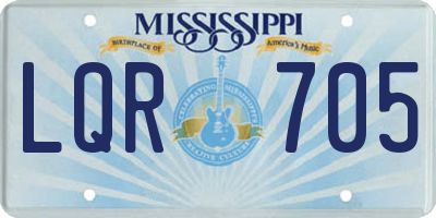 MS license plate LQR705