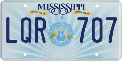 MS license plate LQR707