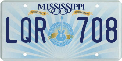 MS license plate LQR708