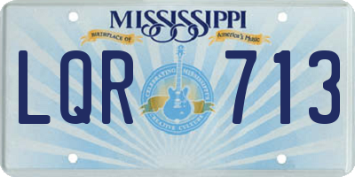 MS license plate LQR713