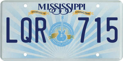 MS license plate LQR715