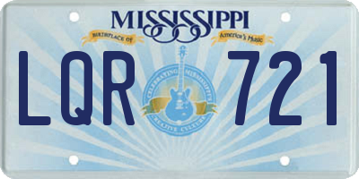 MS license plate LQR721