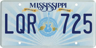 MS license plate LQR725