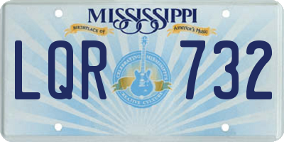 MS license plate LQR732