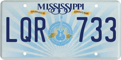 MS license plate LQR733