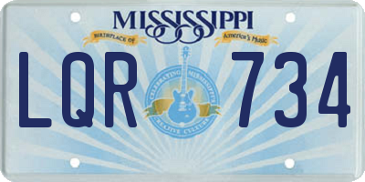 MS license plate LQR734