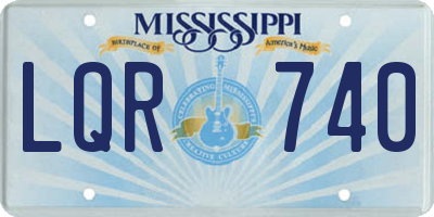 MS license plate LQR740