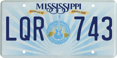 MS license plate LQR743