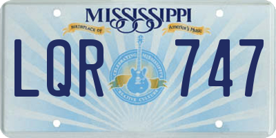 MS license plate LQR747