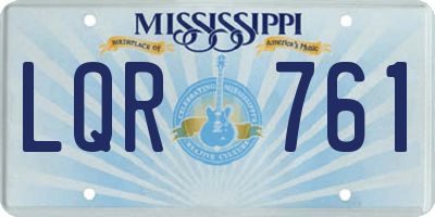 MS license plate LQR761