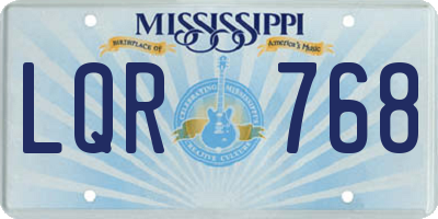 MS license plate LQR768
