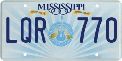 MS license plate LQR770